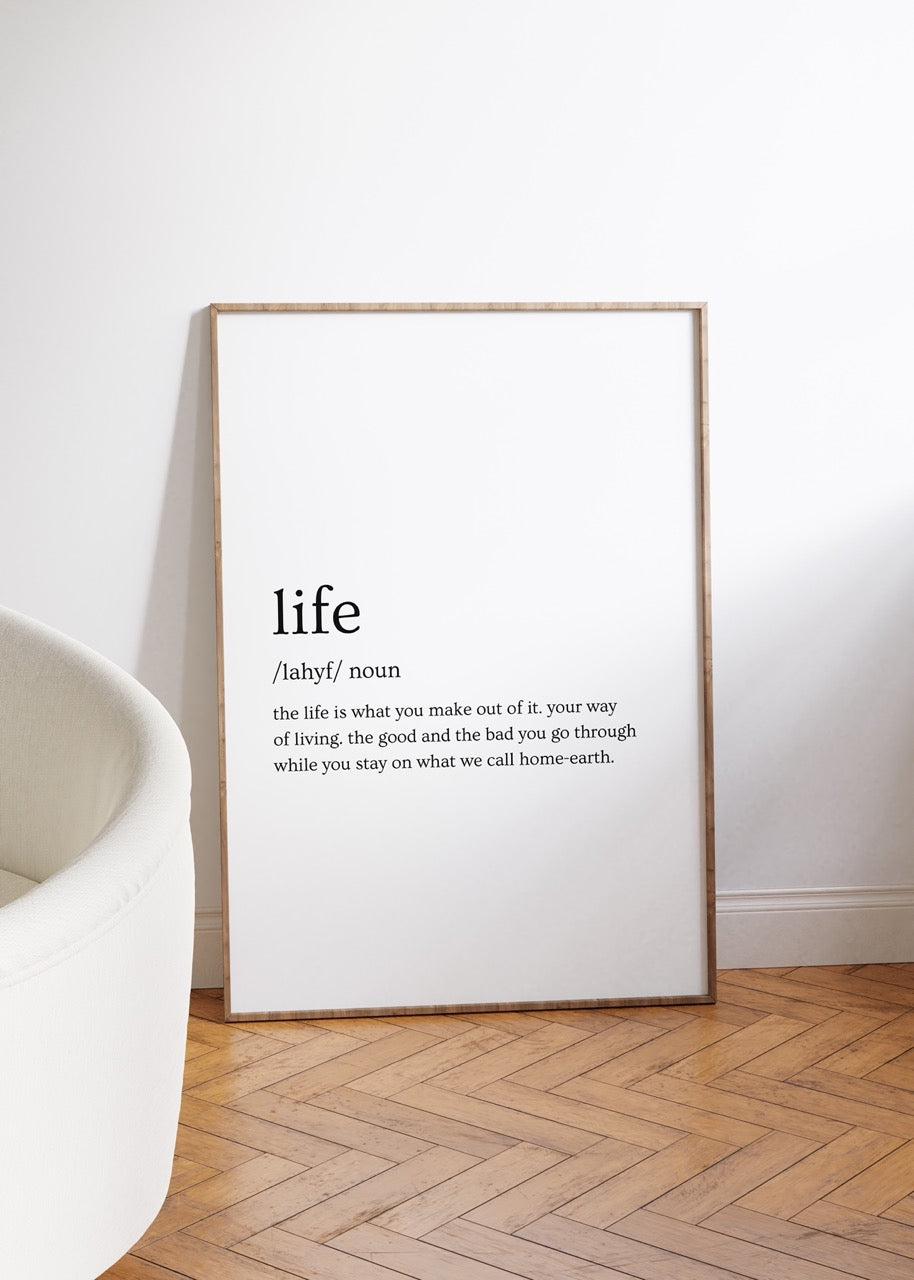 Life Kelime Çerçevesiz Poster
