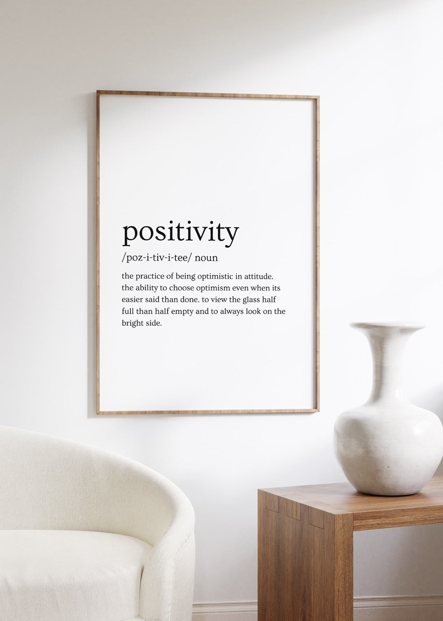 Positivity Kelime Çerçevesiz Poster