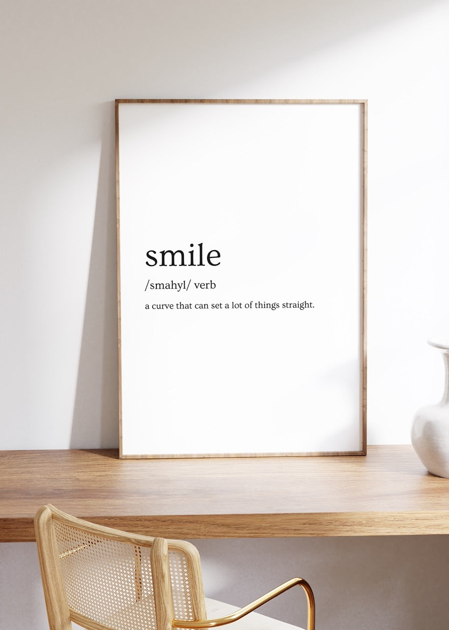 Smile Kelime Çerçevesiz Poster