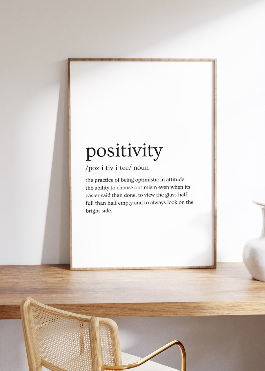 Positivity Kelime Çerçevesiz Poster
