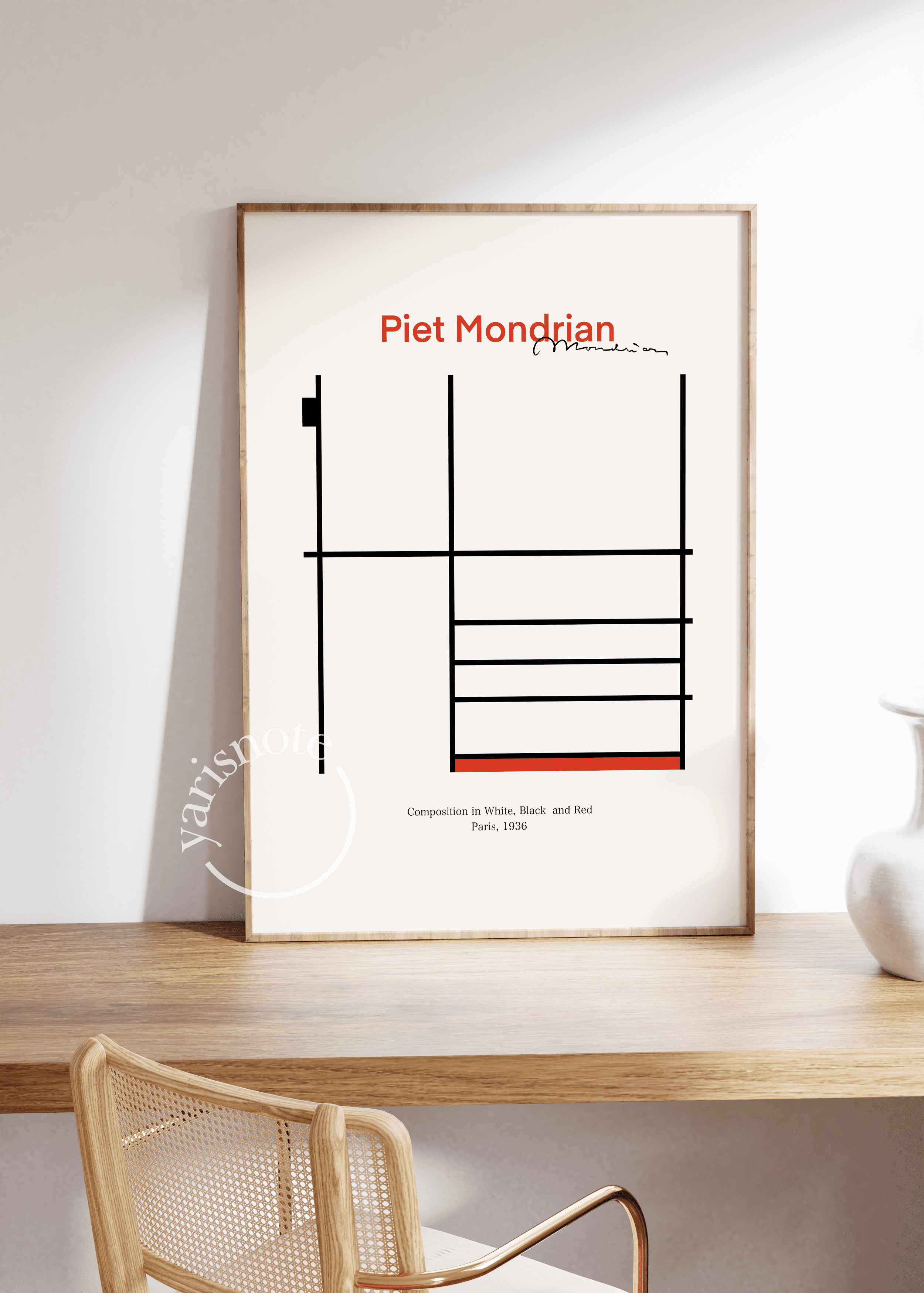 Piet Mondrian Çerçevesiz Poster