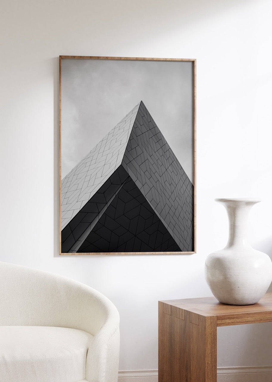 Siyah Beyaz Mimari Fotoğraf Çerçevesiz Poster