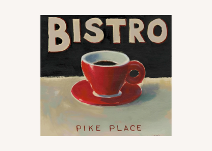 Pike Place Bistro – Retro Kırmızı Fincan Poster Baskı