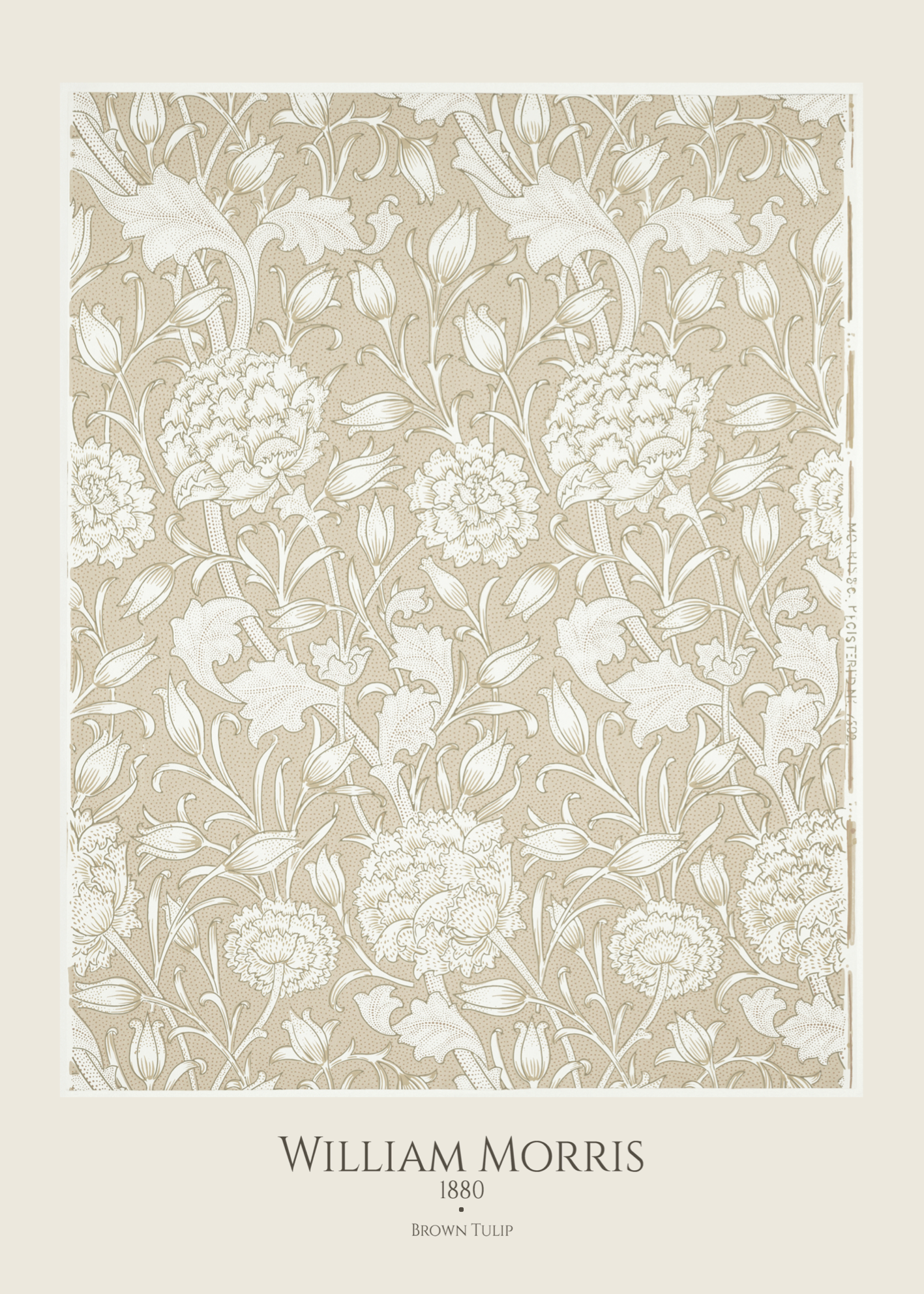 William Morris Brown Tulip Poster Baskı
