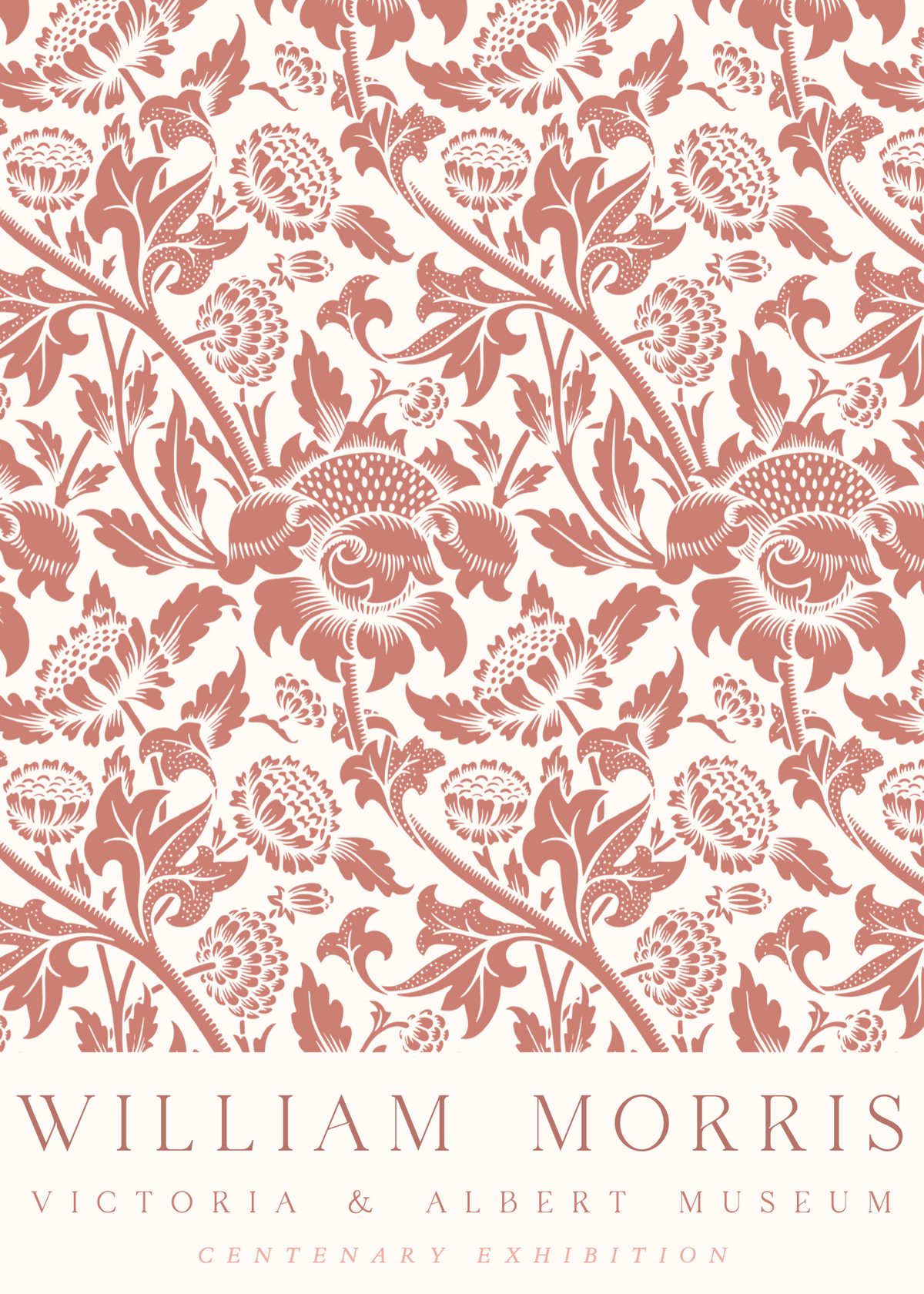 William Morris Centenary Floral Red Poster Baskı
