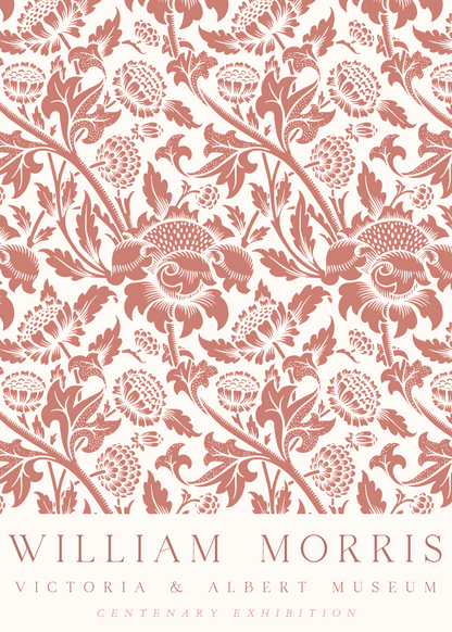 William Morris Centenary Floral Red Poster Baskı