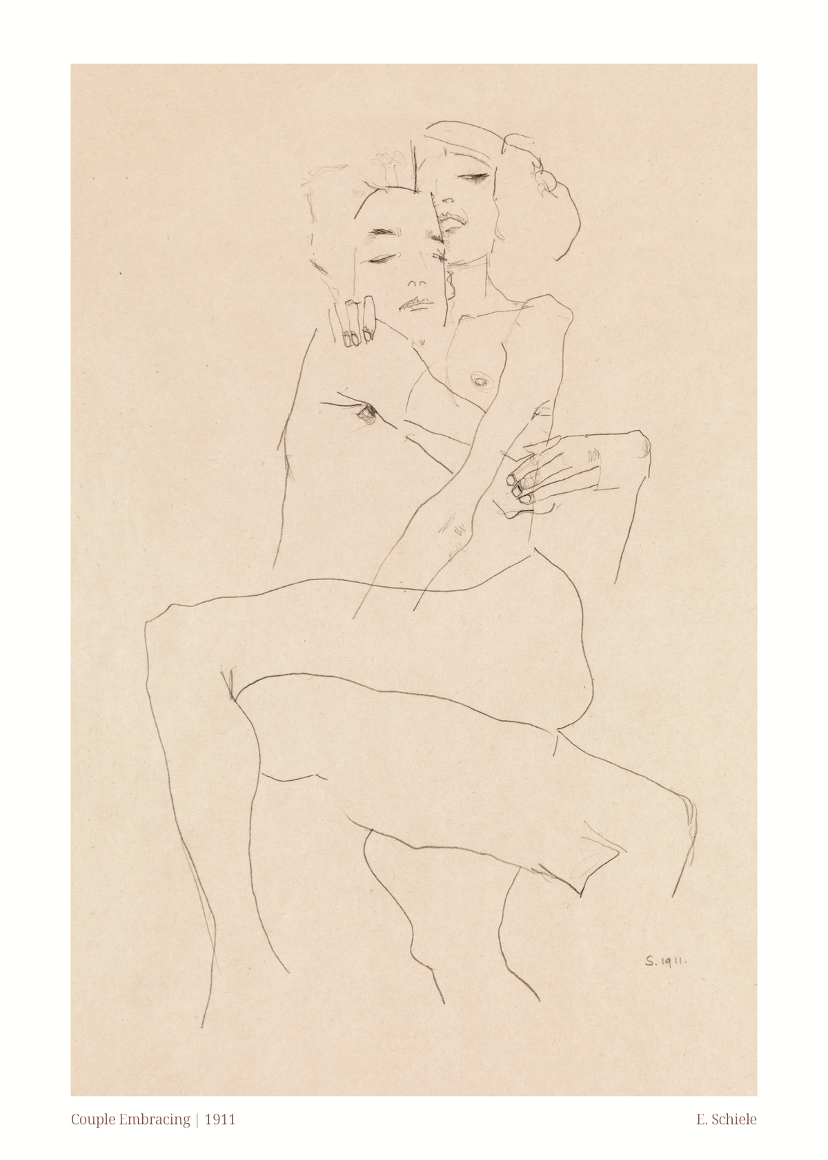 Entwined Souls – Egon Schiele Poster Baskı