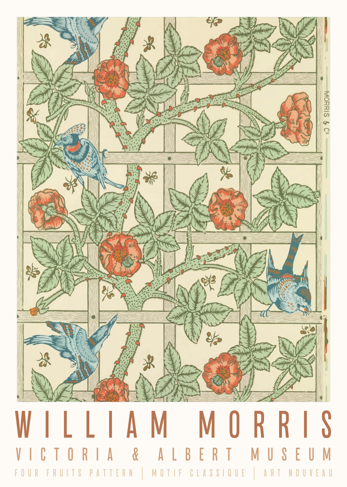 William Morris Birds & Trellis Poster – Kuşlu Vintage Duvar Baskısı
