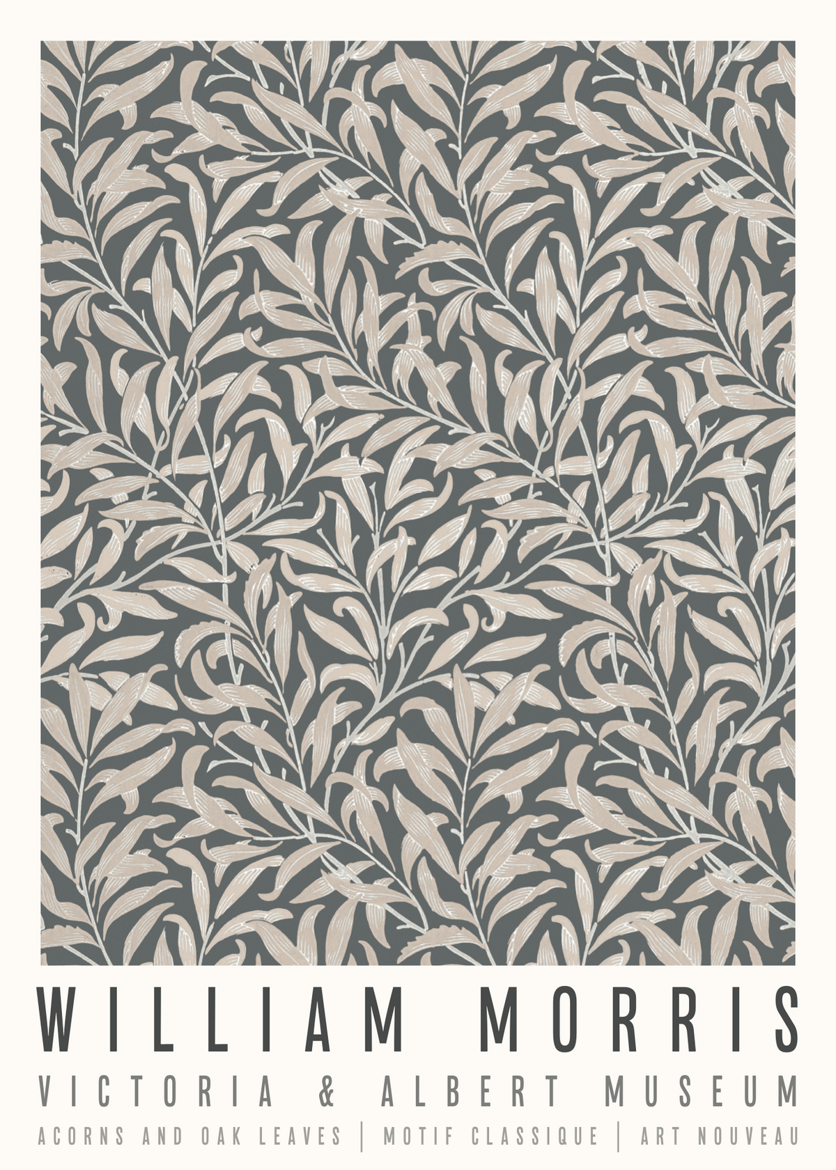 William Morris Acorns and Oak Leaves Poster Gri