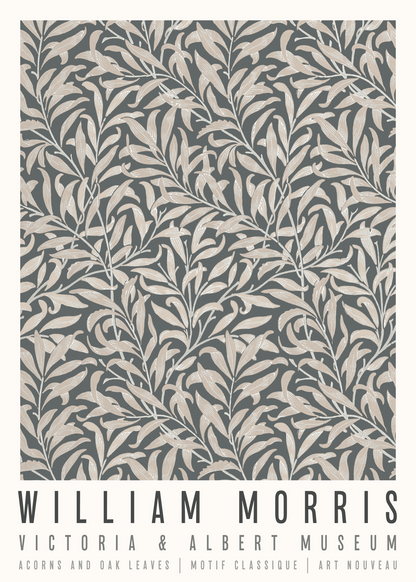 William Morris Acorns and Oak Leaves Poster Gri
