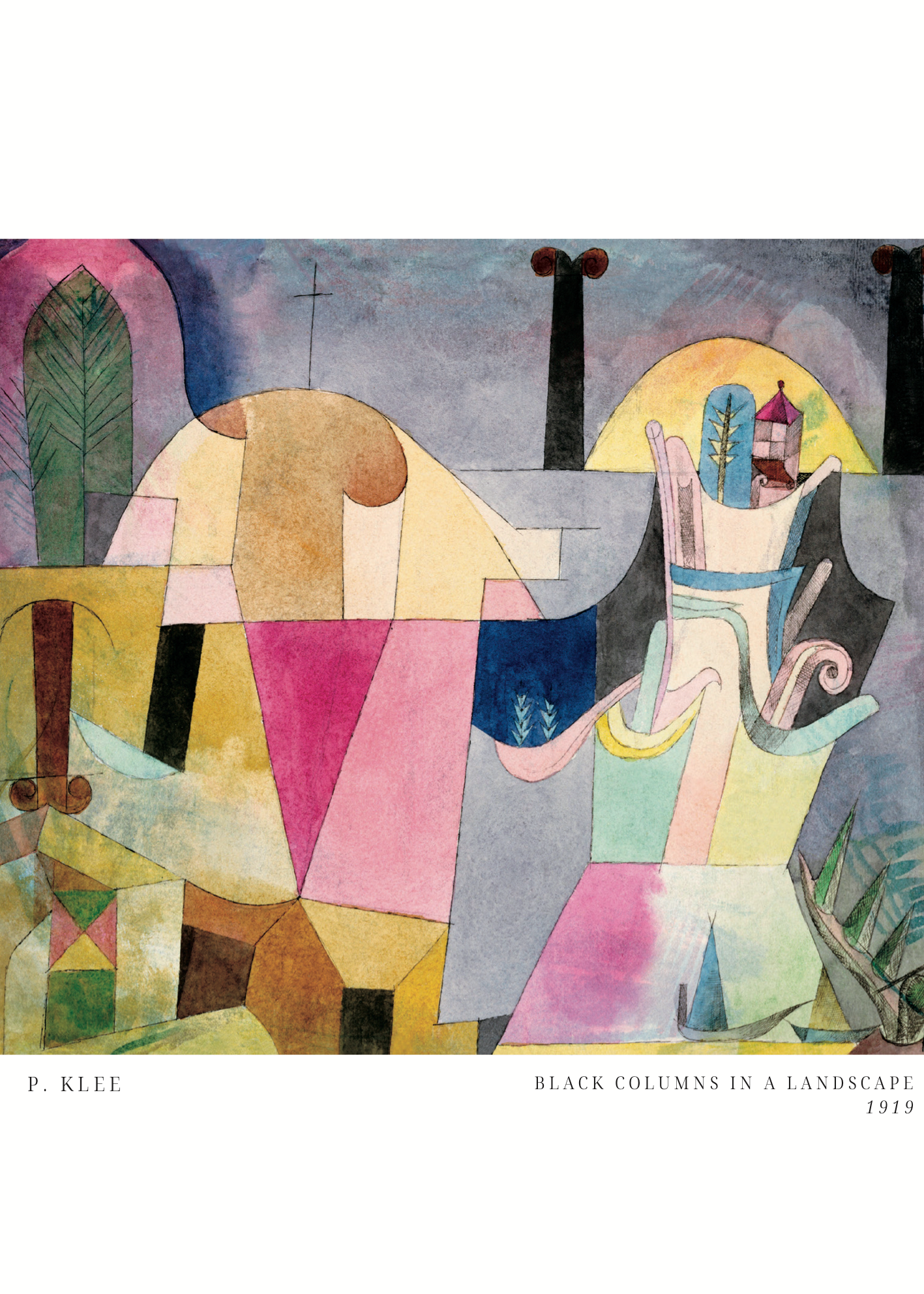 Paul Klee - Black Columns in a Landscape Poster Baskı