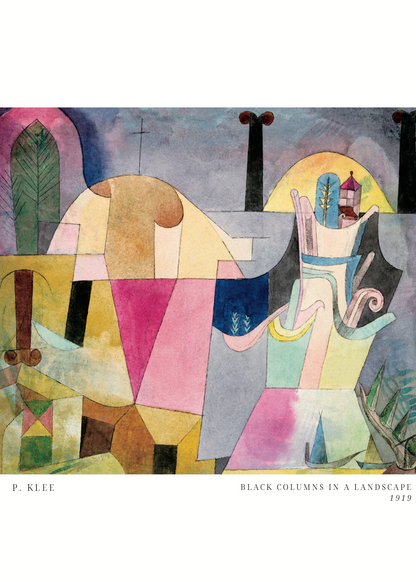 Paul Klee - Black Columns in a Landscape Poster Baskı