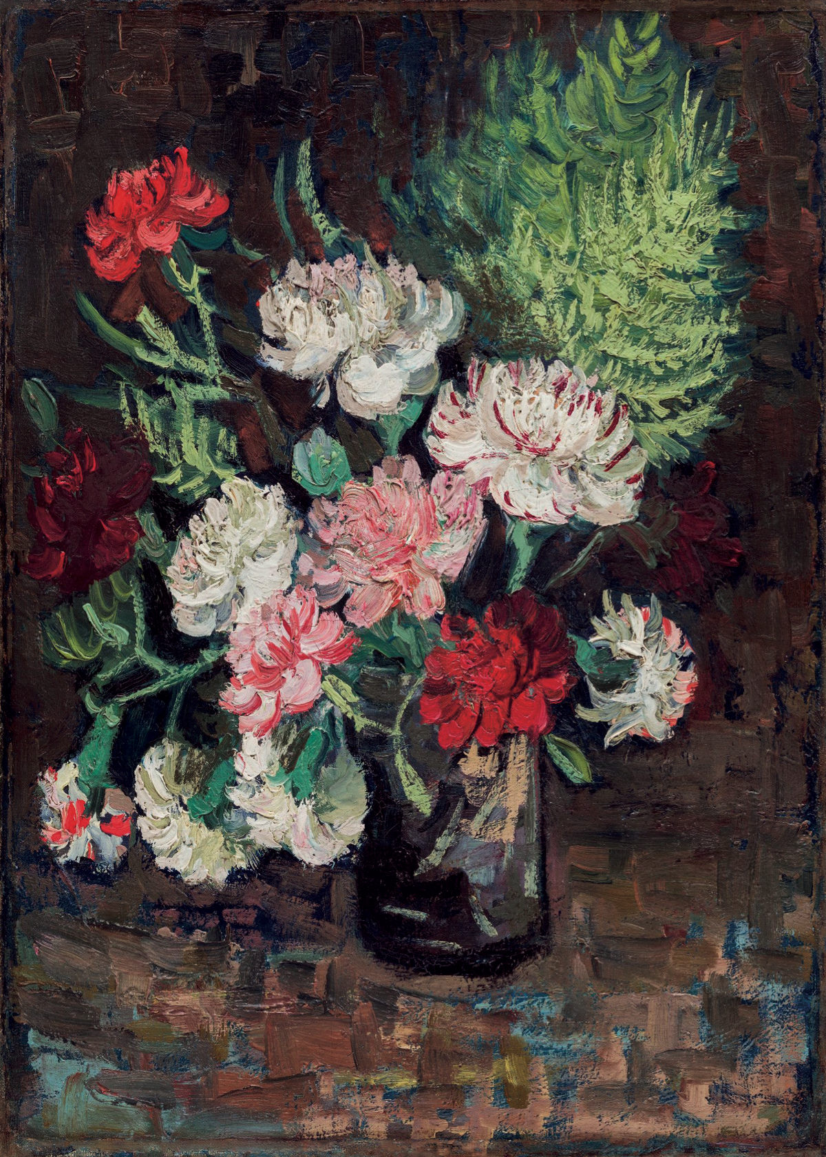 Karanlık Fon Üzerinde Çiçekler – Vincent van Gogh Poster Baskı