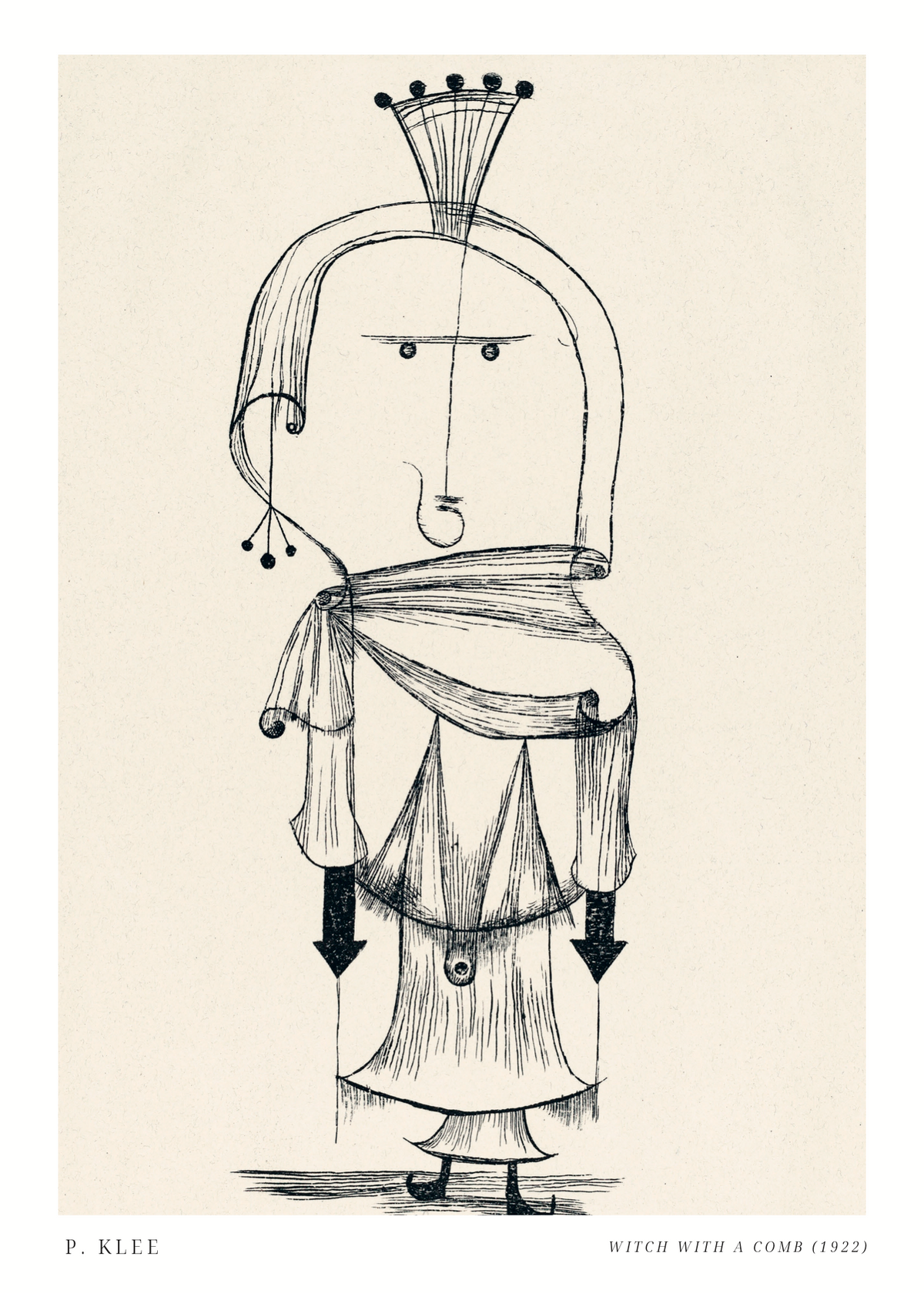 Witch with a Comb (1922) Paul Klee Poster Baskı
