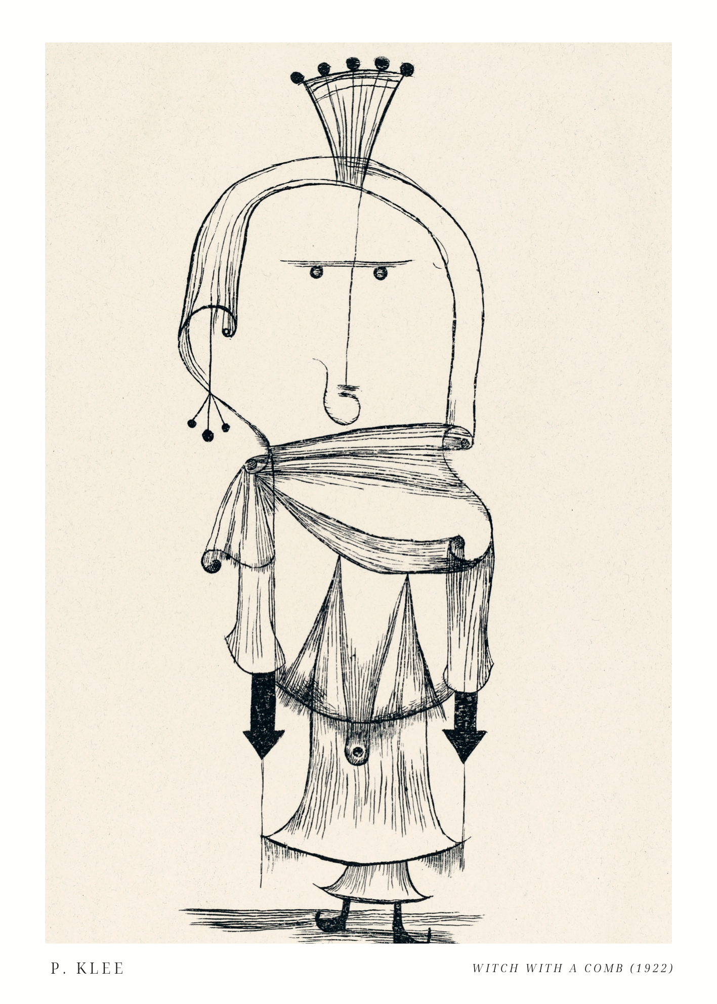 Witch with a Comb (1922) Paul Klee Poster Baskı