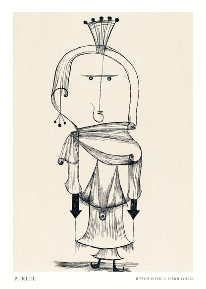 Witch with a Comb (1922) Paul Klee Poster Baskı