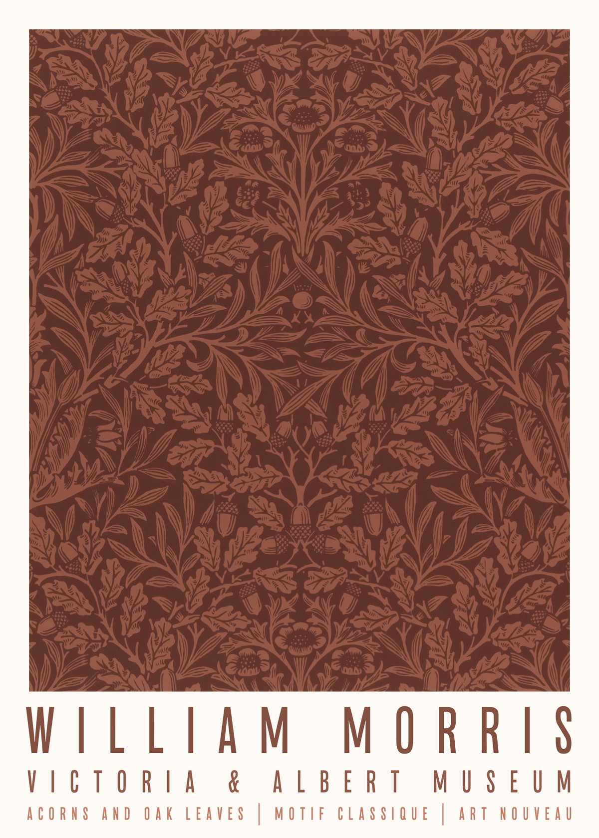 William Morris Acorns and Oak Leaves Poster | Meşe ve Palamut Desenli Sanat Baskısı
