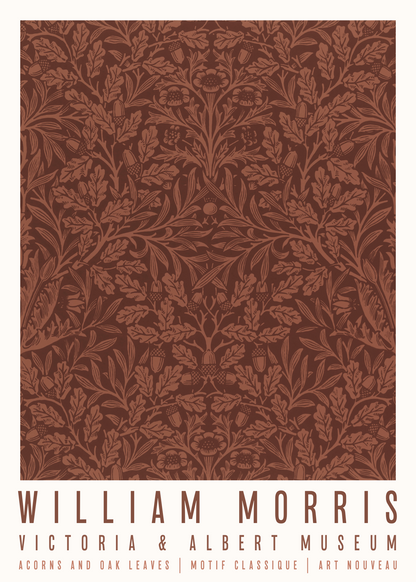 William Morris Acorns and Oak Leaves Poster | Meşe ve Palamut Desenli Sanat Baskısı