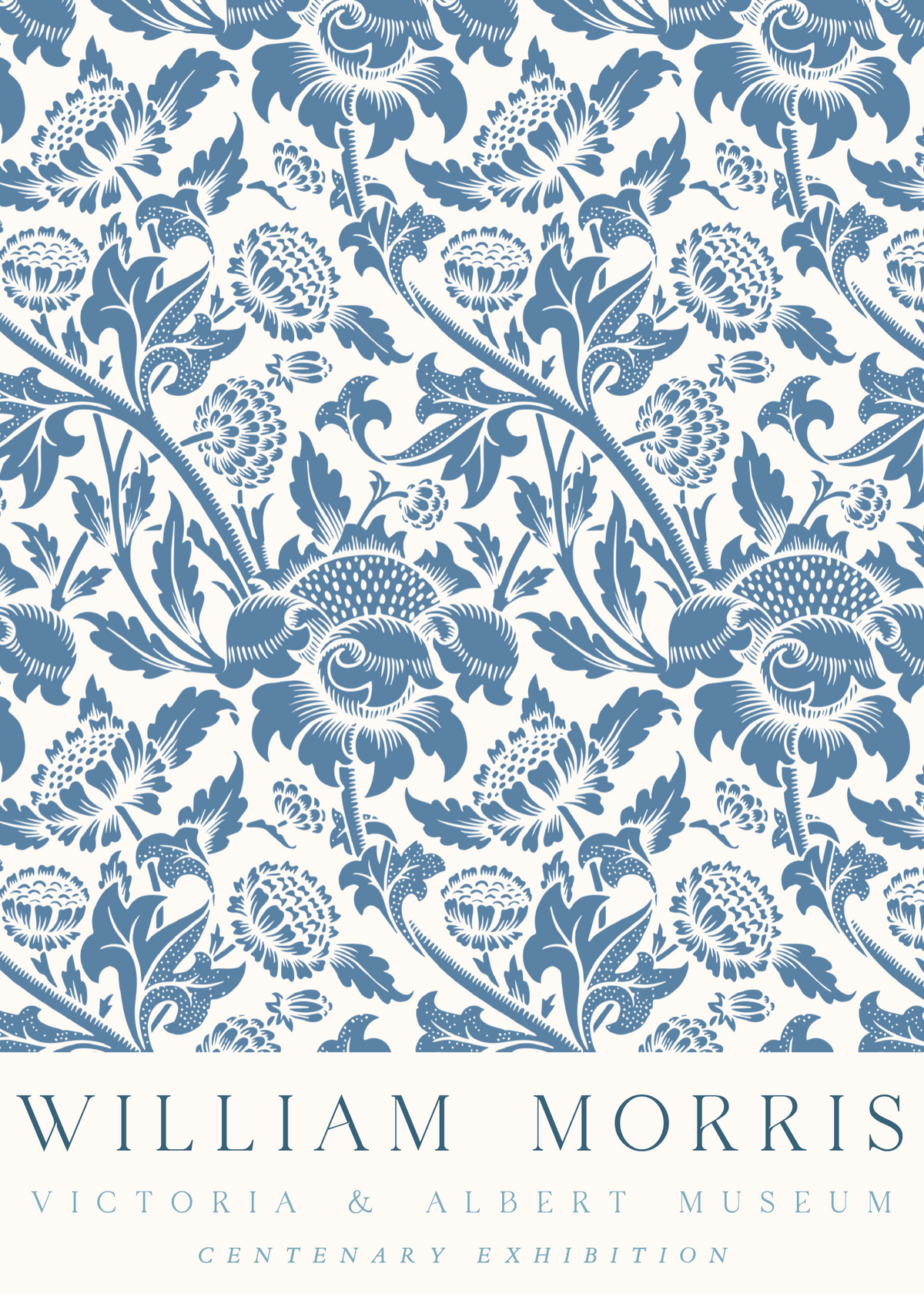 William Morris Centenary Blue Floral Poster Baskı