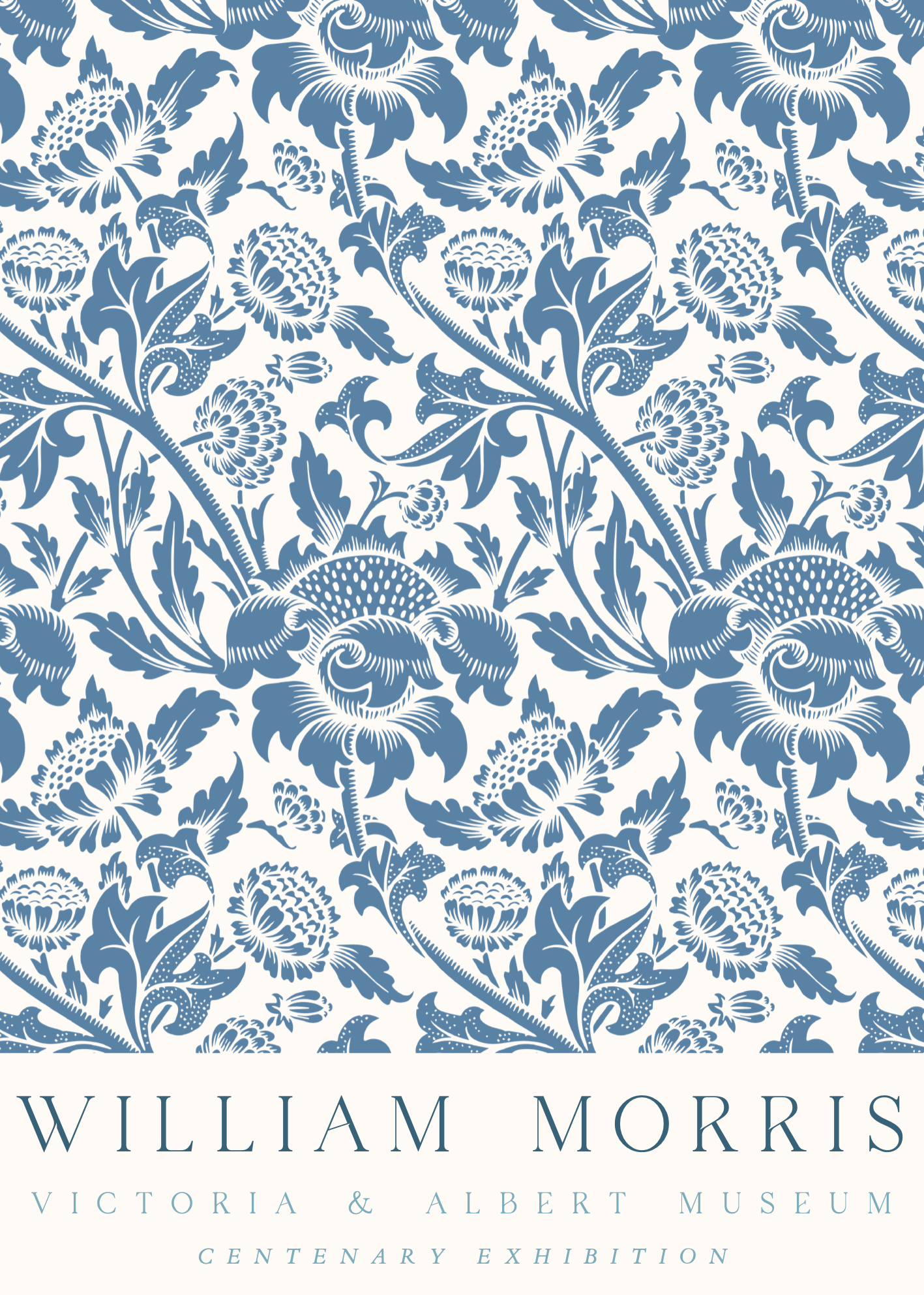 William Morris Centenary Blue Floral Poster Baskı