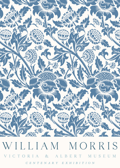 William Morris Centenary Blue Floral Poster Baskı