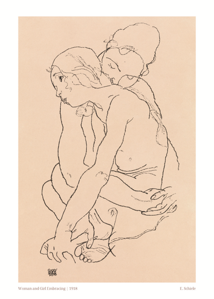 Silent Embrace – Egon Schiele Poster Baskı