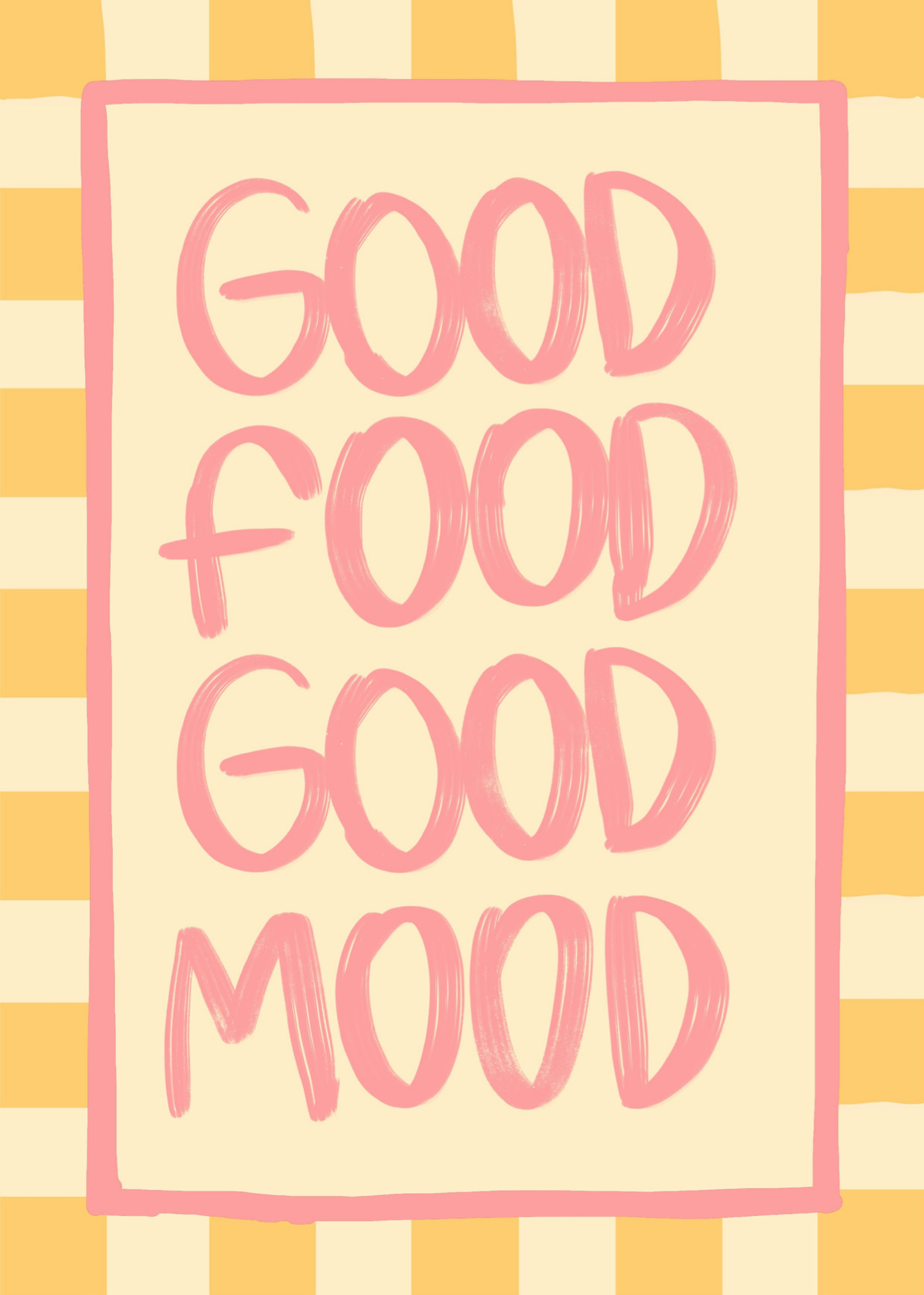 Good Food Good Mood – Mutfak Yazılı Renkli Poster Baskı
