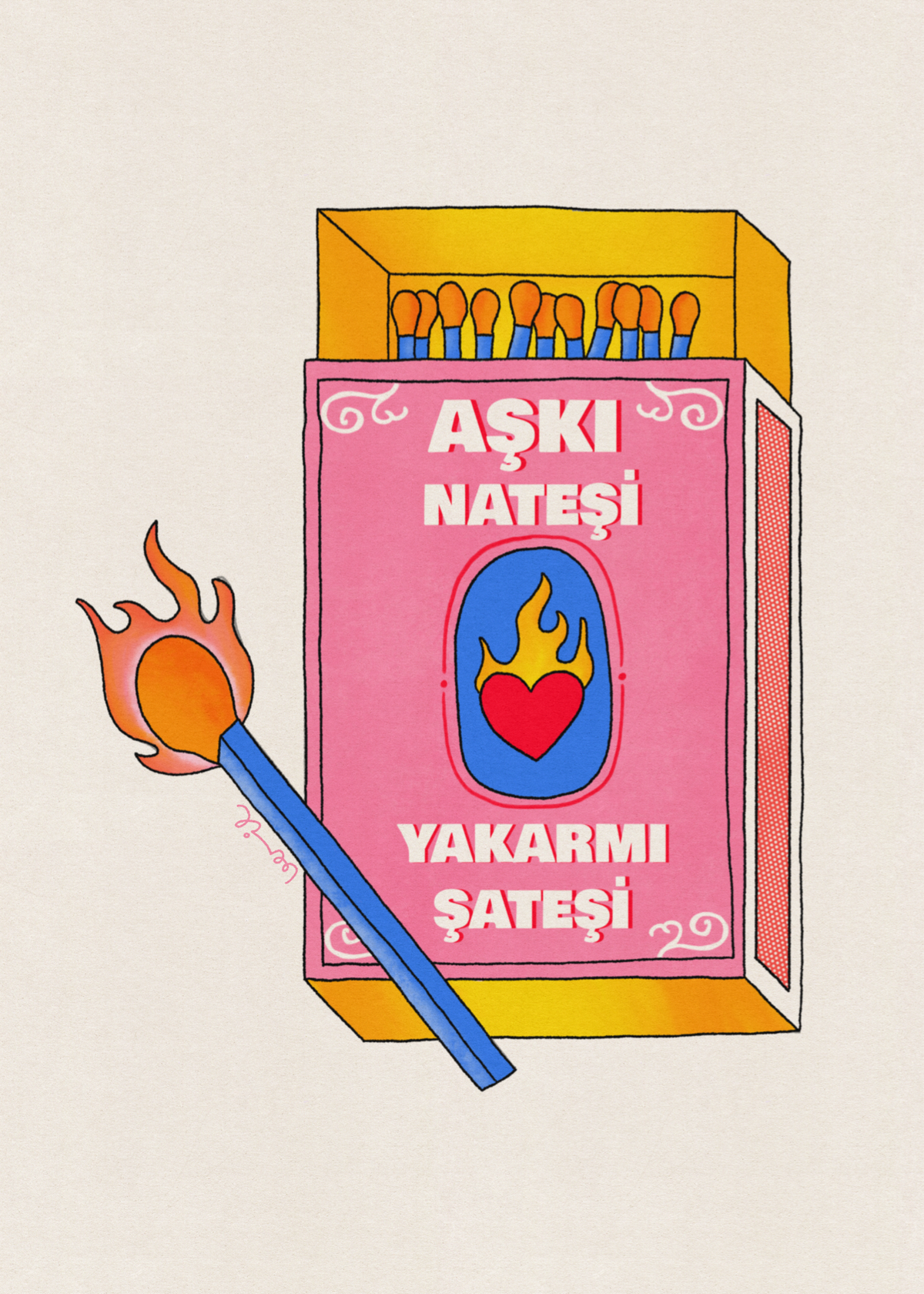Beril Erdemir Poster Baskı – Aşkın Ateşi
