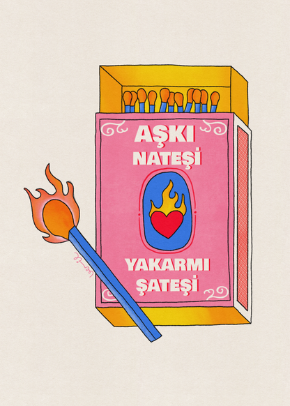 Beril Erdemir Poster Baskı – Aşkın Ateşi