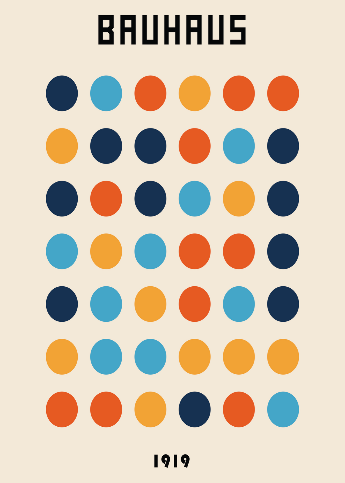 Bauhaus 1919 Renkli Noktalar Poster Baskı – Geometrik Sanat