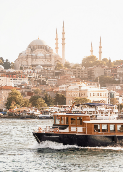 İstanbul Boğazı ve Süleymaniye Camii Poster Baskı