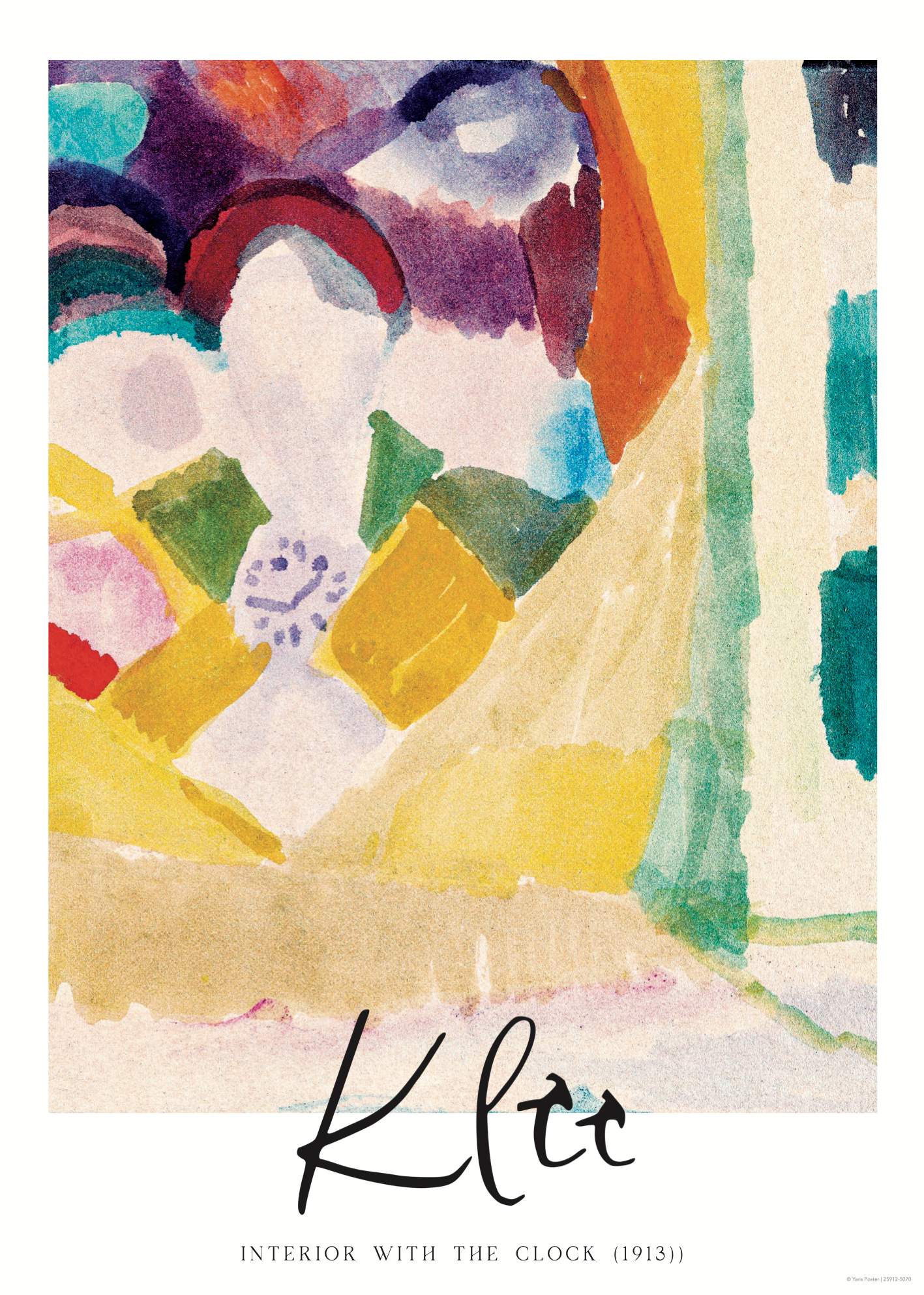 Paul Klee – Saatli İç Mekân (1913) Poster Baskı