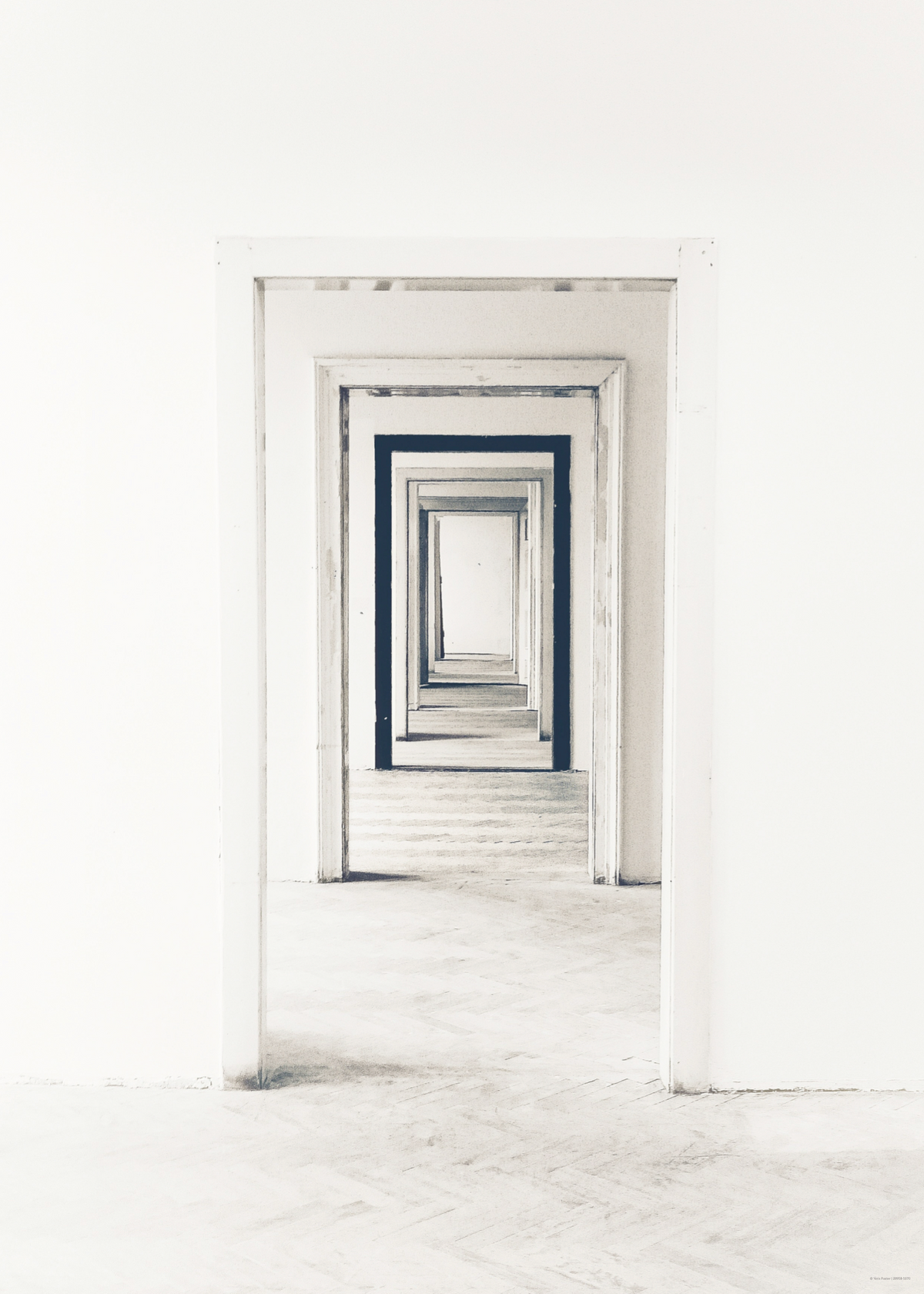 Sonsuz Kapılar Minimal Siyah Beyaz Fotoğraf Poster Baskı