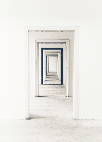 Sonsuz Kapılar Minimal Siyah Beyaz Fotoğraf Poster Baskı