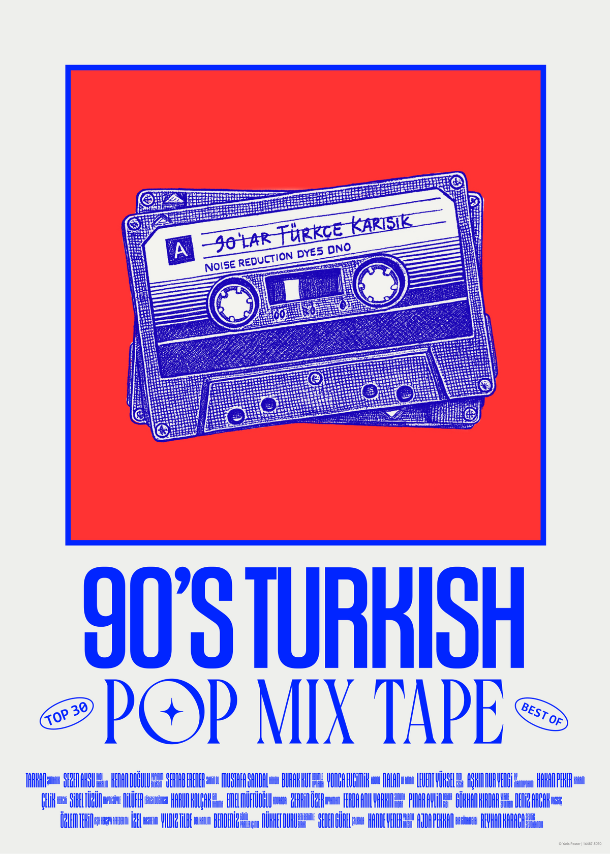 90’s Turkish Pop Mix Tape Poster Baskı