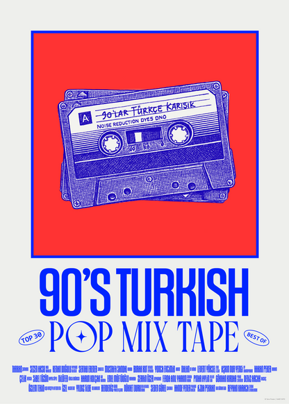 90’s Turkish Pop Mix Tape Poster Baskı