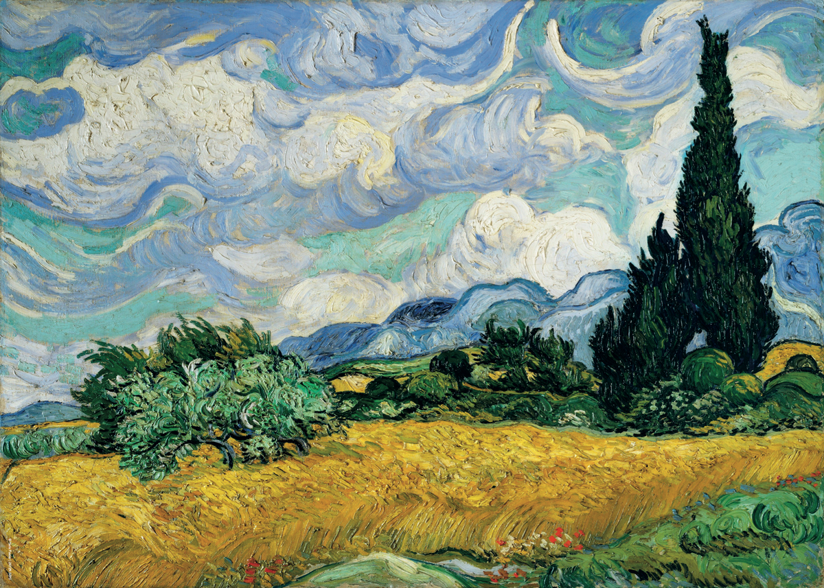 Van Gogh Wheat Field with Cypresses Poster Baskı