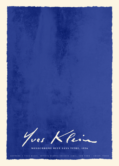 Monochrome Blue Silence – Yves Klein Poster Baskı
