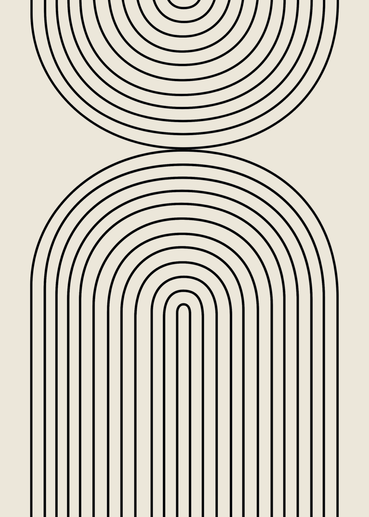 Minimal Arch & Circle – Soyut Çizgisel Poster Baskı