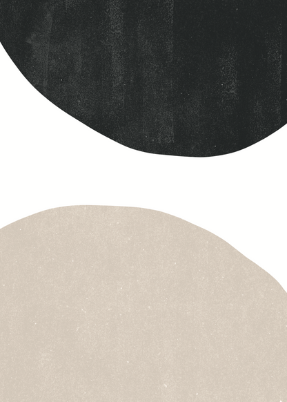 Sand & Charcoal – Organik Formlu Minimal Poster
