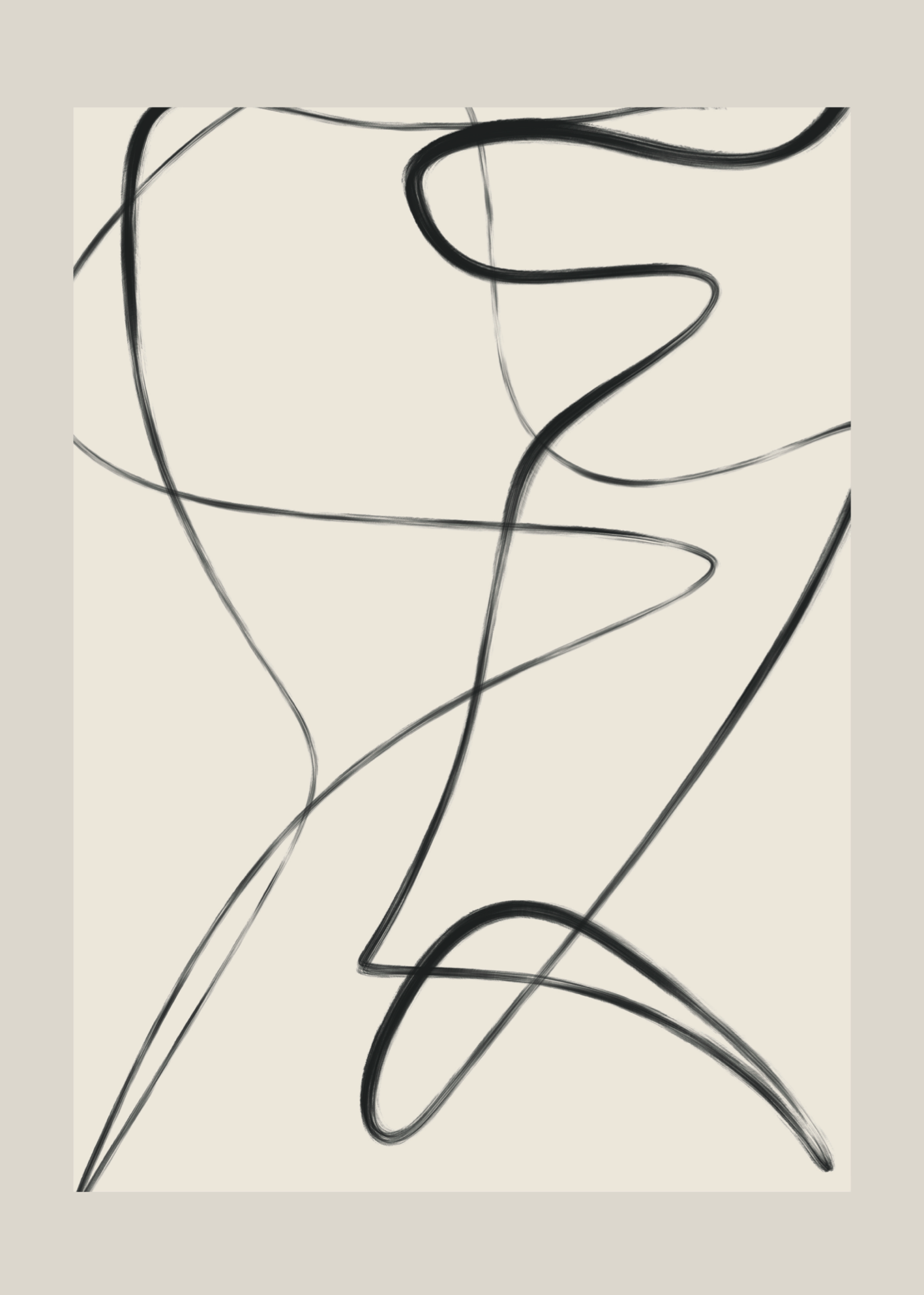 Abstract Flow – Minimal Soyut Çizgi Poster Baskı