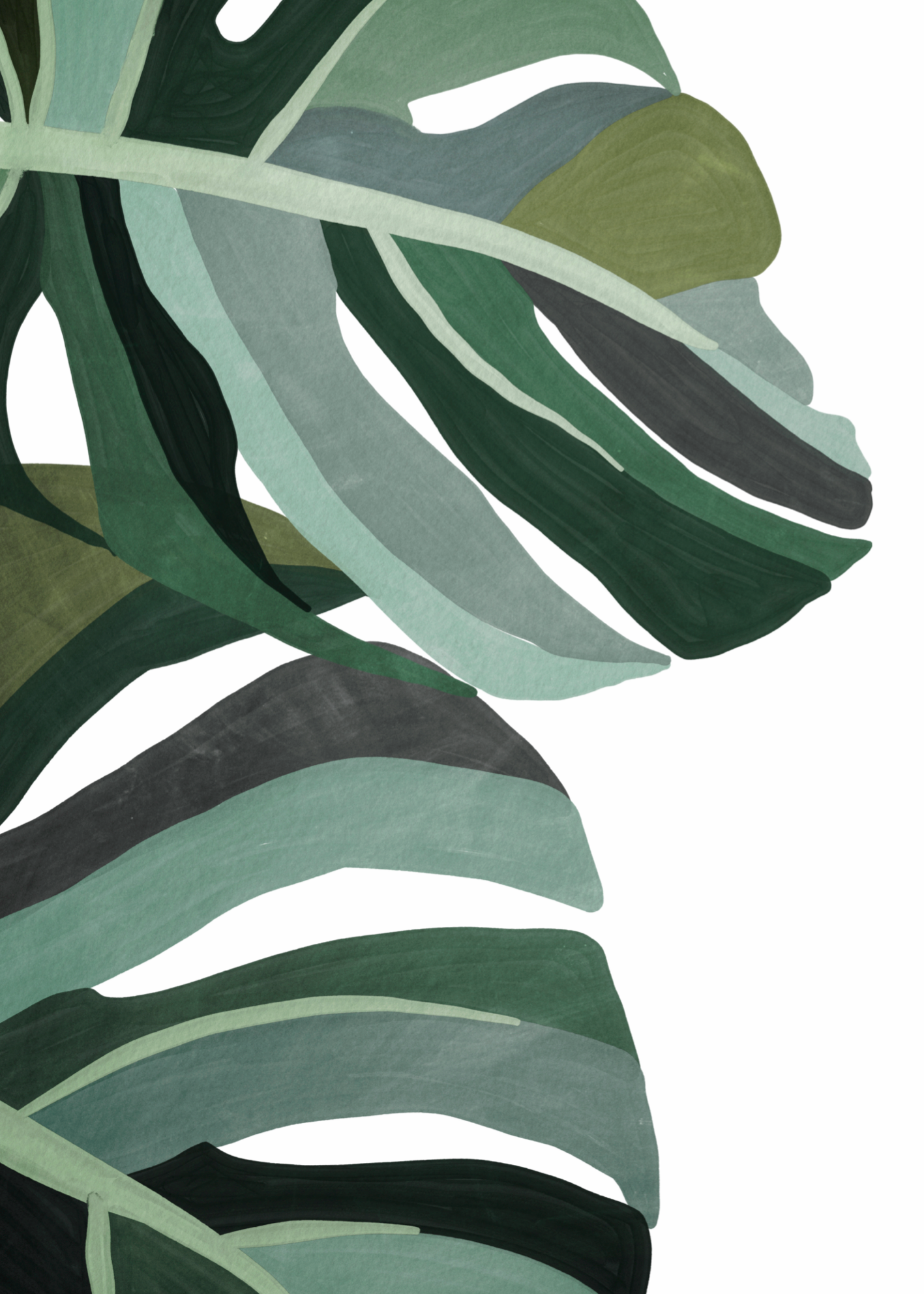 Tropikal Doku – Yeşil Monstera Poster