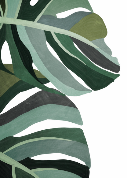 Tropikal Doku – Yeşil Monstera Poster