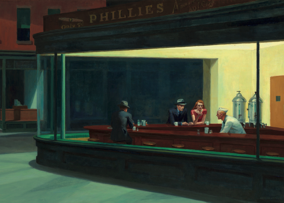Nighthawks Poster Baskı – Edward Hopper Gece Kafe Tablosu