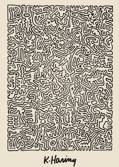 Keith Haring Stili – Soyut Çizim Desen Poster