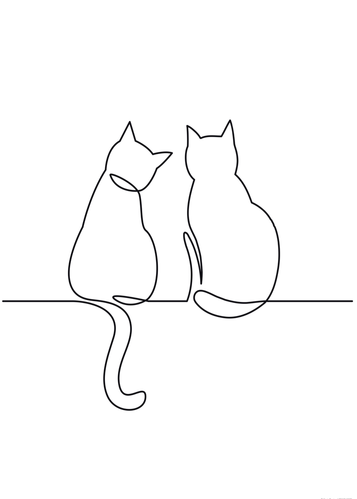 Minimalist Kedi Silueti Poster Baskı