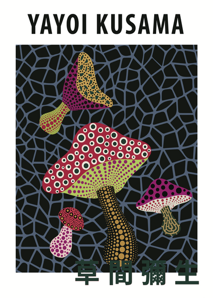 Yayoi Kusama Noktalı Mantarlar Poster Baskı