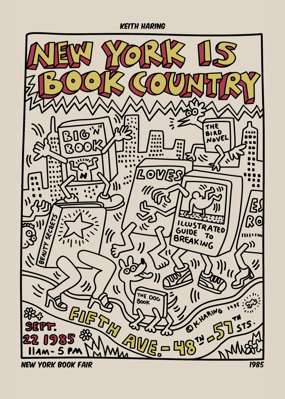 New York is Book Country – Keith Haring Poster Baskı