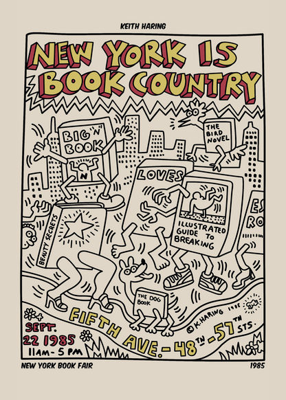 New York is Book Country – Keith Haring Poster Baskı