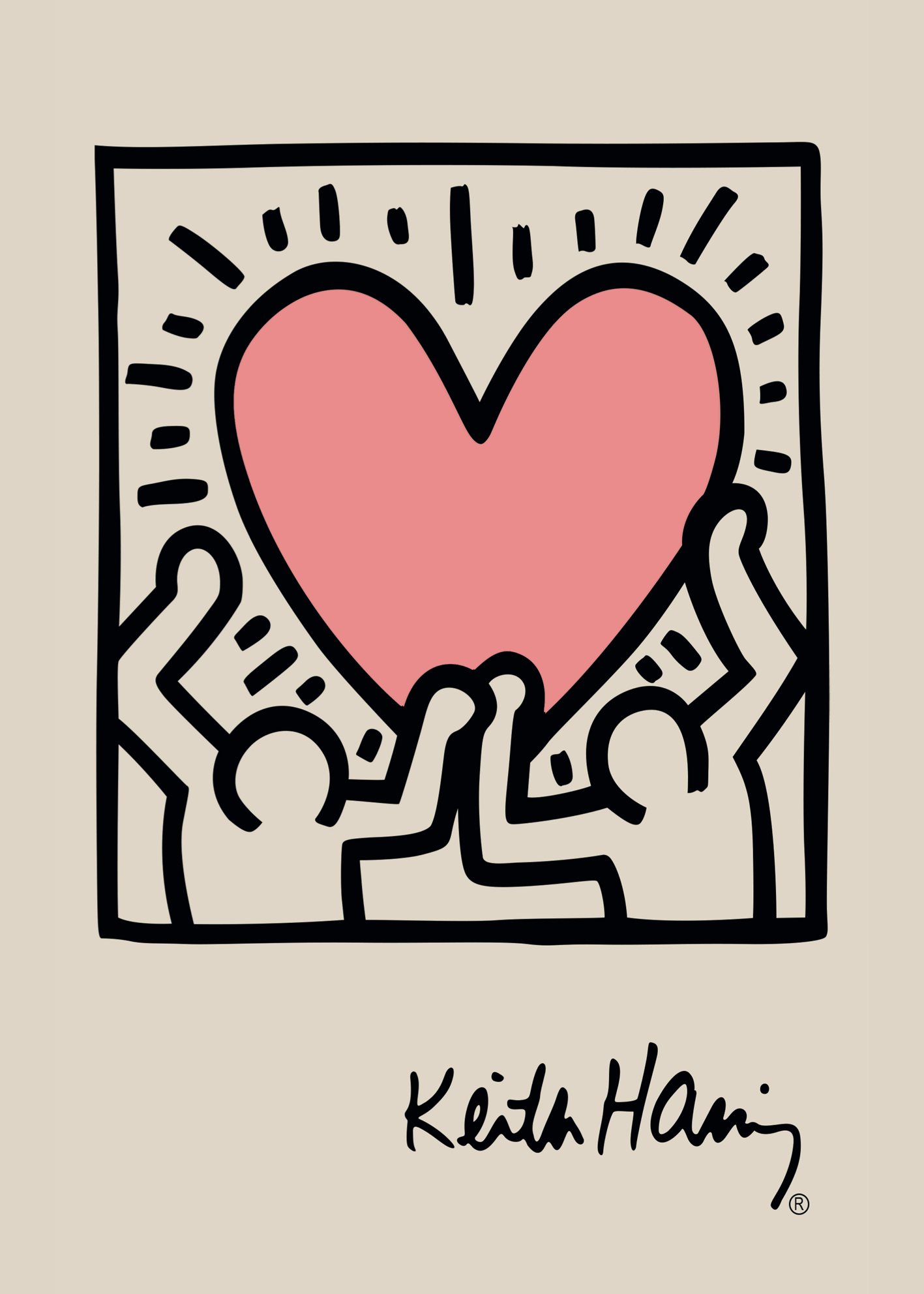 Keith Haring Kalpli İllüstrasyon Poster Baskı
